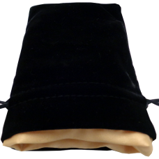 Black Velvet Dice Bag With Satin Liner 4″x6″