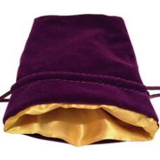 Purple Velvet Dice Bag With Satin Liner 4″x6″