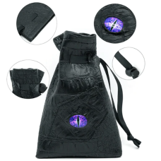 Black Leatherette Dark Mage Eye Dice Bag