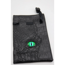 Black Leatherette Jade Dragon Eye Dice Bag