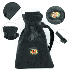 Black Leatherette Reptilian Eye Dice Bag
