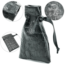 Foam Brain - Black Leatherett Dice Bag With Skull