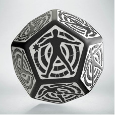 D12 Black and white Hit Location Dice