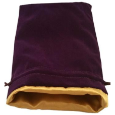 Purple Velvet Dice Bag with Gold Satin Lining 6x8