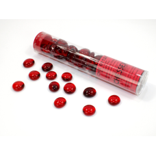 Chessex Gaming Glass Stones in Tube - Crystal Red