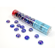 Chessex Gaming Glass Stones in Tube - Crystal Dark Blue Iridized