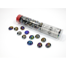 Chessex Gaming Glass Stones in Tube - Iridized Black Opal 