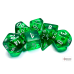 Chessex Translucent Green/white Polyhedral 7-Dice Set