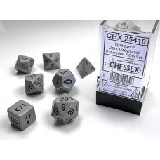 Chessex Opaque Dark Grey/Black Polyhedral 7-Die Set