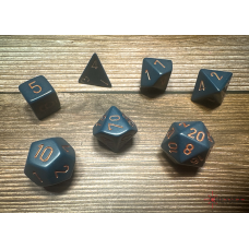 Chessex Opaque Polyhedral Dusty Blue/copper 7-Die Set