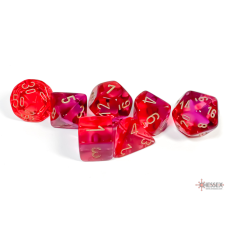 Chessex Gemini Translucent Red-Violet/gold Polyhedral 7-Dice Set