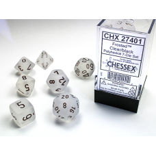 Chessex Frosted Polyhedral Clear/black 7-Die Set
