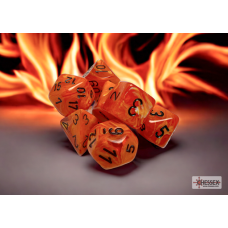 Chessex Vortex Orange/black Polyhedral 7-Dice Set Chessex Vortex Orange/black Polyhedral 7-Dice Set