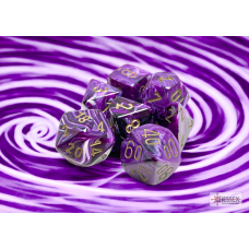 Chessex Vortex Purple/gold Polyhedral 7-Dice Set Chessex Vortex Purple/gold Polyhedral 7-Dice Set