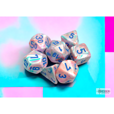 Chessex Festive Pop Art/blue Polyhedral 7-Dice Set Chessex Festive Pop Art/blue Polyhedral 7-Dice Set