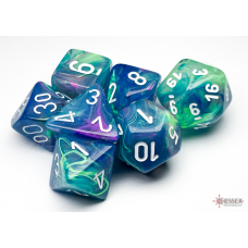 Chessex Festive Waterlily/white Polyhedral 7-Dice Set Chessex Festive Waterlily/white Polyhedral 7-Dice Set