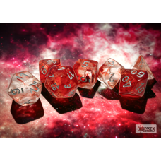 Chessex Nebula Red/silver Luminary Polyhedral 7-Dice Set
