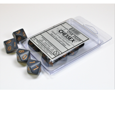 Opaque Dark Grey/copper Set of Ten d10s 