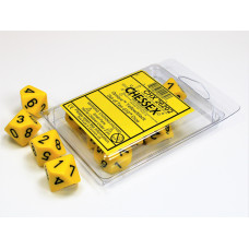 Chessex Opaque Yellow/black Set of Ten d10s