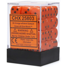 Chessex Opaque Orange/black Dice Block