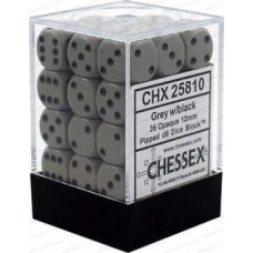 Chessex Opaque Grey w/black Dice Block