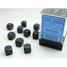 Chessex Opaque 12mm d6 Dusty Blue with Gold block
