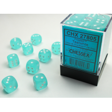 Chessex Frosted 12mm d6 Teal/white Dice Block