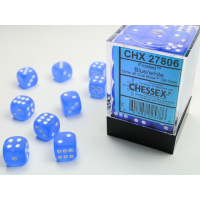 Chessex Frosted 12mm d6 Blue/white Dice Block