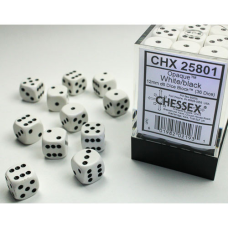 Chessex Opaque White/black Dice Block