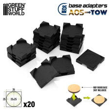 Round to square base adapter 25mm