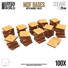 MDF Bases - Square 25 mm (Pack x100)