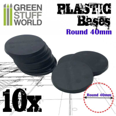 Plastic Bases - Round 40 mm BLACK