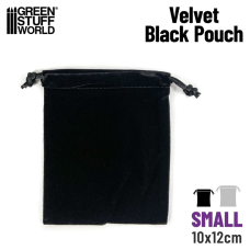 Small Velvet Black Pouch with Drawstrings