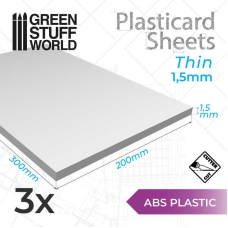 ABS Plasticard A4 - 1'5 mm COMBOx3 sheets