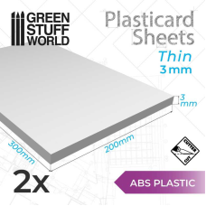 ABS Plasticard A4 - 3 mm COMBOx3 sheets