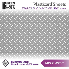 ABS Plasticard - Thread DIAMOND Textured Sheet - A4