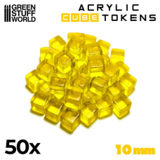 Gaming Tokens - Yellow Acrylic Cube tokens 10mm