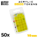 Gaming Tokens - Yellow Acrylic Cube tokens 10mm