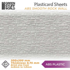 ABS Plasticard - SMOOTH ROCK WALL Textured Sheet - A4