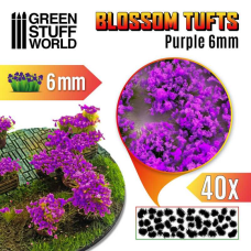 Blossom Tufts - 6mm self-adhesive - PURPLE Flowers