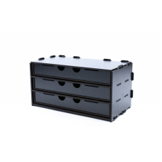 Black Paint Rack: Schrank mit 3 langen Schubladen