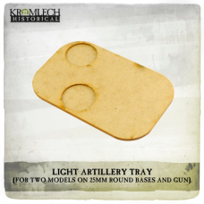 Artillery Tray - for two models on 25mm round bases and gun