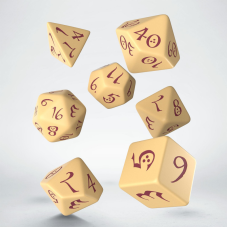 Q-Workshop Classic RPG Beige and burgundy Dice Set (7)