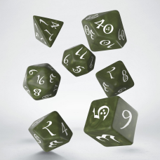 Q-Workshop Classic RPG Olive & white Dice Set