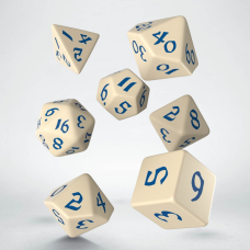 Q-Workshop Classic Runic Beige & blue Dice Set (7)