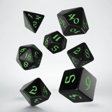 Q-Workshop Classic Runic Black & green Dice Set (7)