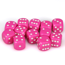 D6 Spot Dice - 12mm Pink and white dots