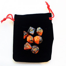 Rectangular Dice Bag BLACK with red drawstring