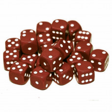 D6 spot dice - 12mm Brown with White dots