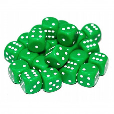 D6 Spot Dice 12mm Green with white dots